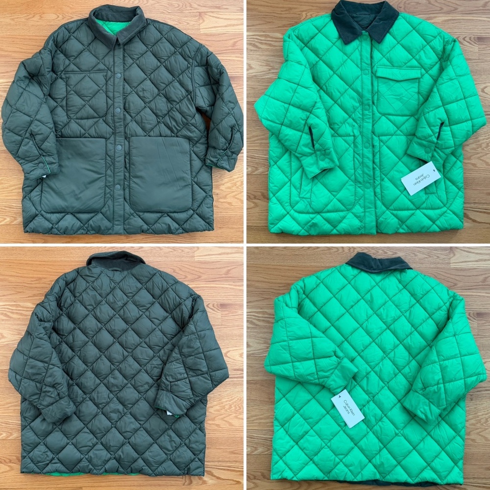 Calvin Klein Jeans NWT Water-Resistant Reversible Quilted Barn Jacket PXL